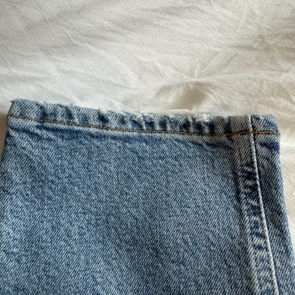 Agolde Riley Ripped High Waist Crop Straight Leg Jeans - Picture 4 of 4